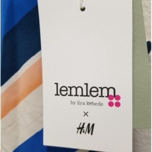 Lemlem x H&M Blue White and Orange Swimsuit - Picture 3 of 3